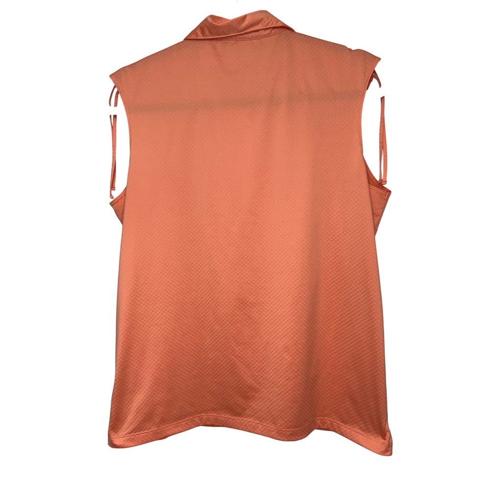Lady Hagen Women Coral Orange Sleeveless Golf Polo Tank Shirt Hydro-Dri Size L - Picture 3 of 6